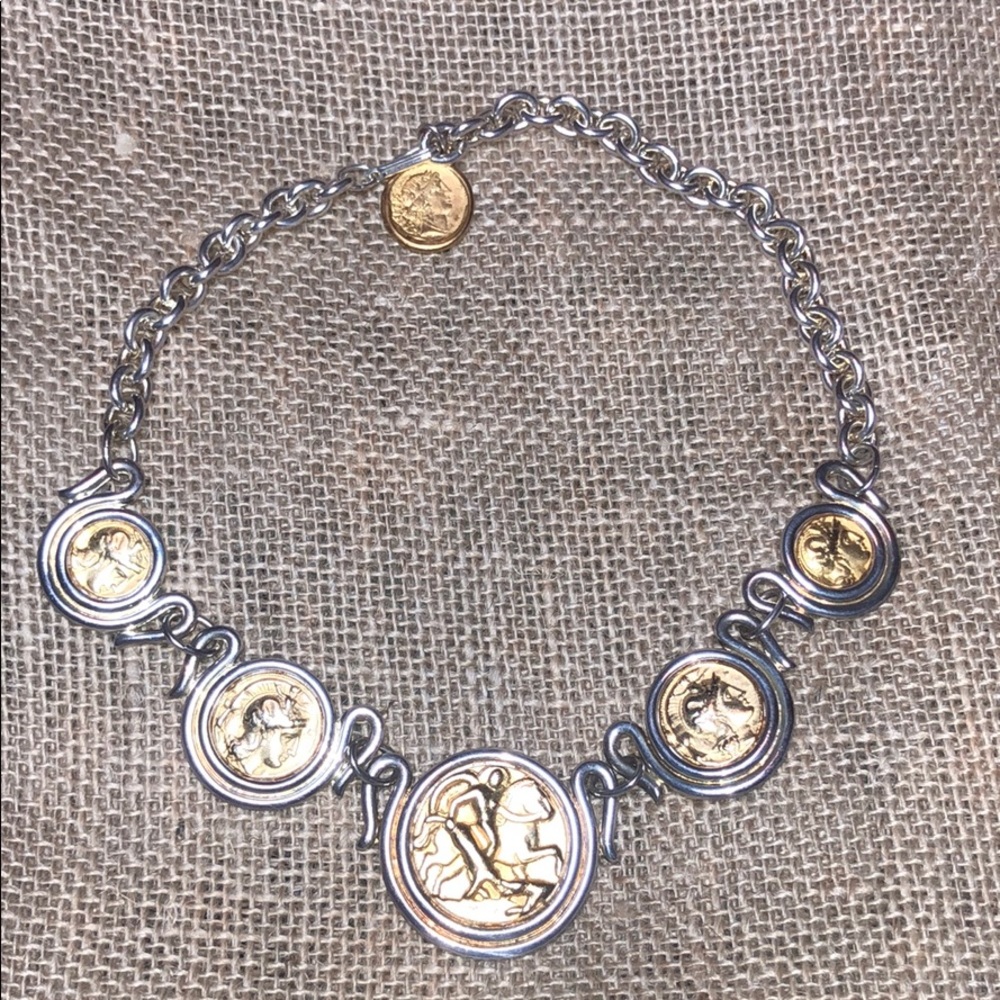Vintage 80s Roman Coin necklace